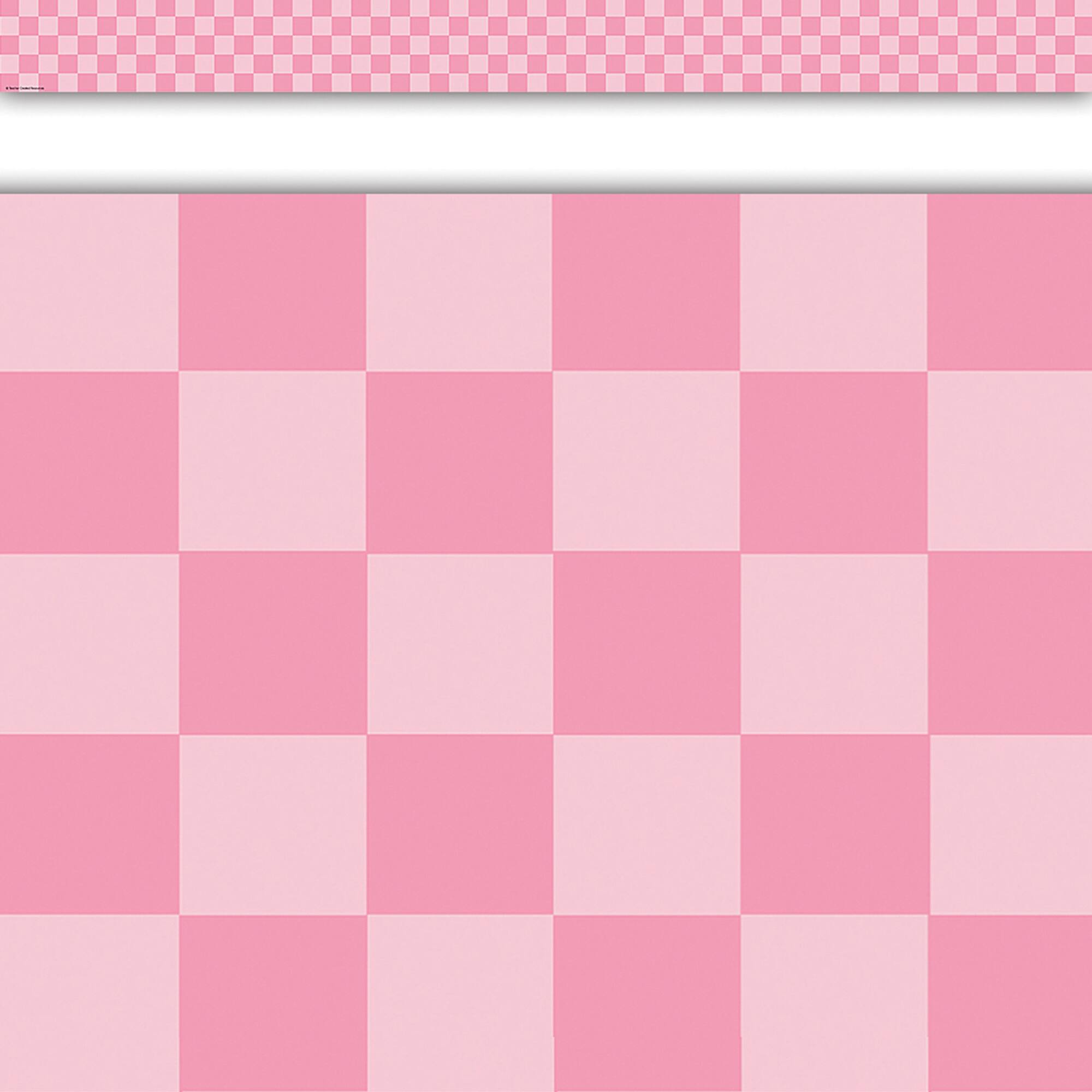 Teacher Created Resources® Cool for School Pink Checkers Border Trim, 6 Packs of 12